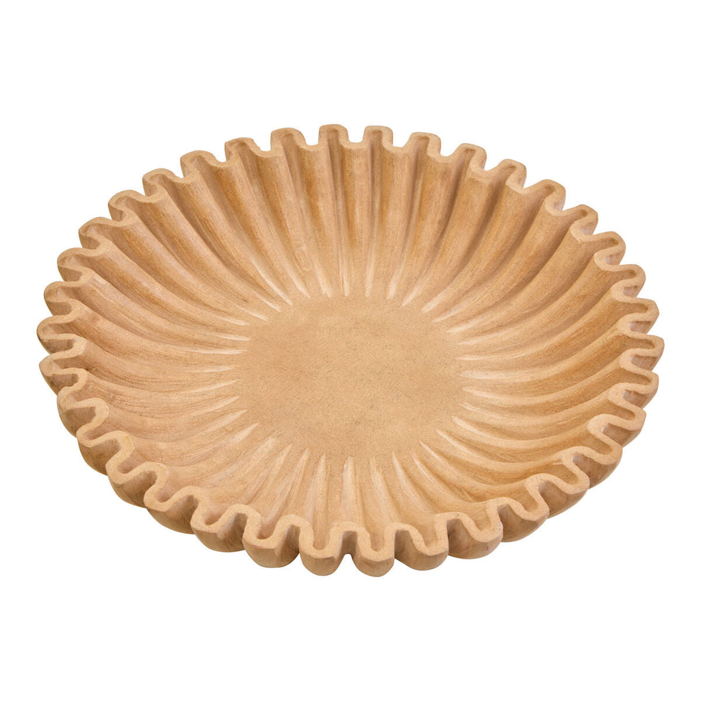 Orsina Savio Large Ochre Fluted Marble Bowl – Sculptural Centerpiece