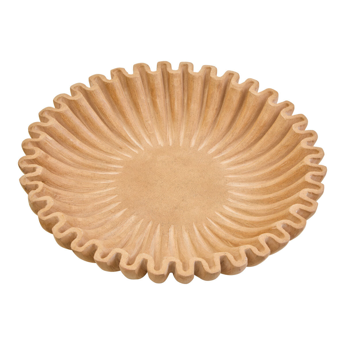 Orsina Savio Large Ochre Fluted Marble Bowl – Sculptural Centerpiece