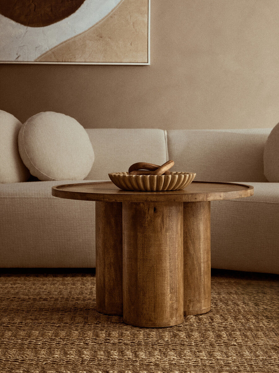 Orsina Savio Large Ochre Fluted Marble Bowl – Sculptural Centerpiece