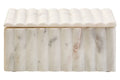 Orsina Savio White Fluted Marble Rectangular Jewelry Storage Box