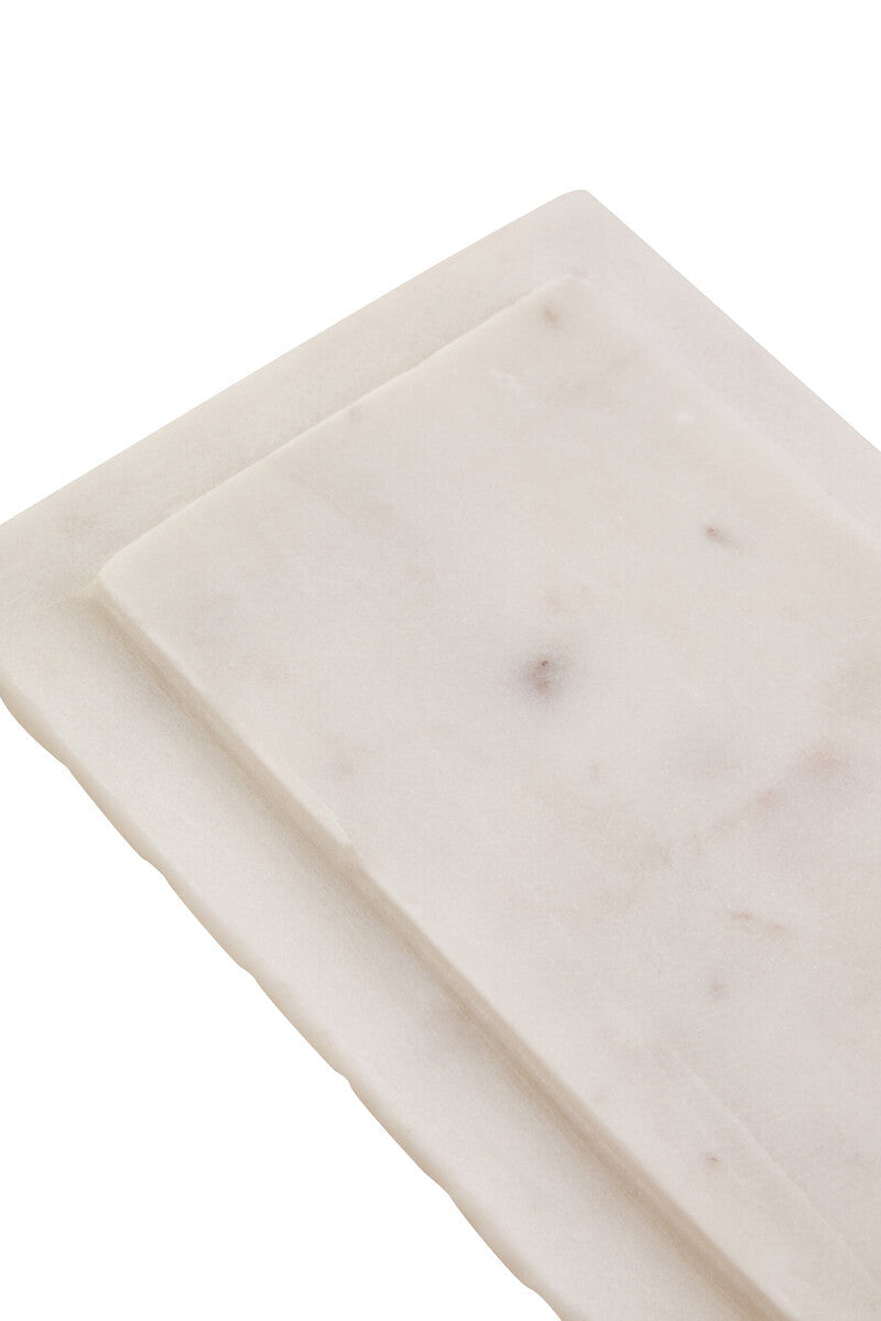 Orsina Savio White Fluted Marble Rectangular Jewelry Storage Box