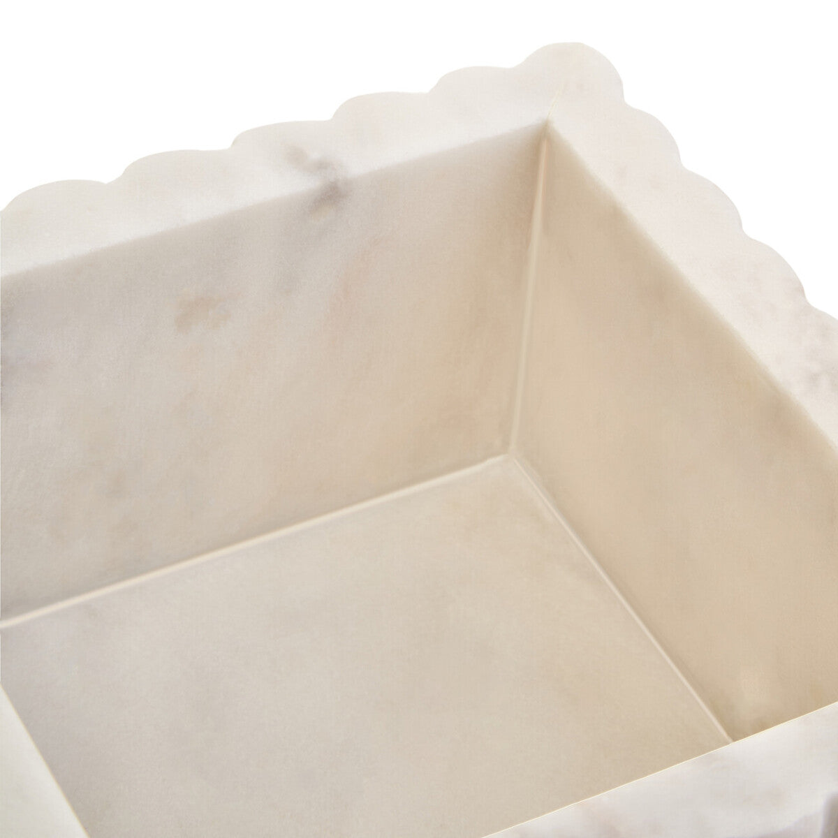 Orsina Savio White Fluted Marble Box – Square Jewelry & Trinket Storage