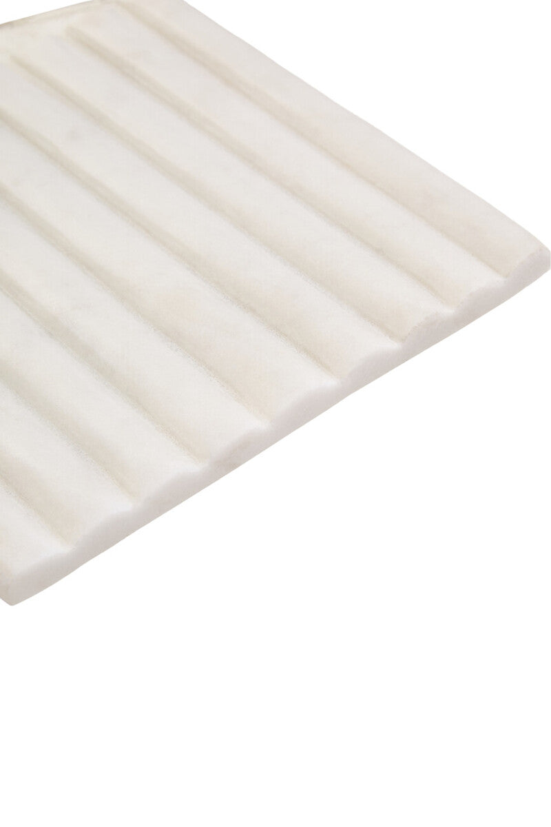 Orsina Savio White Fluted Marble Box – Square Jewelry & Trinket Storage
