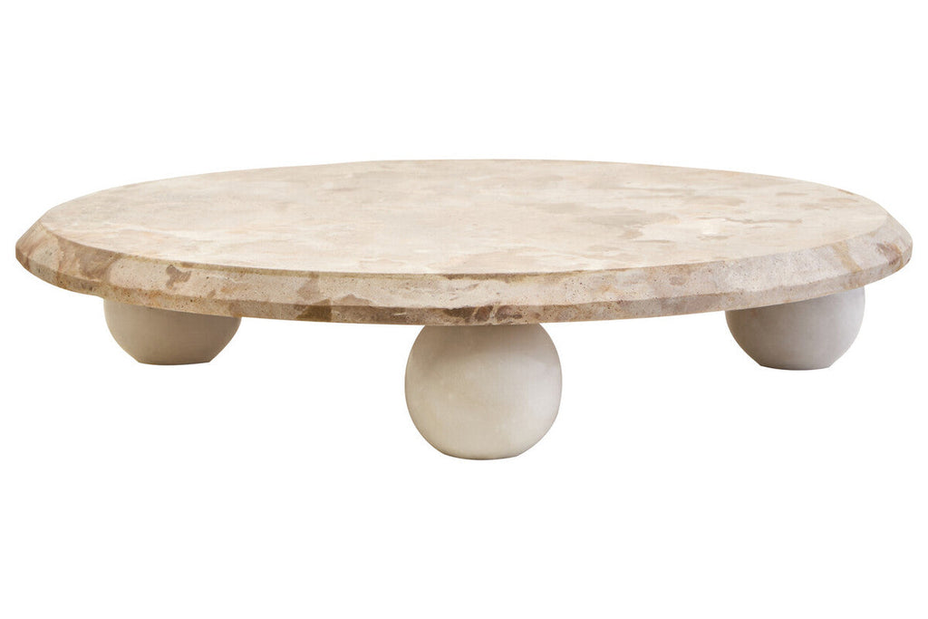 Orsina Santino Chocolate Marble Riser – Sculptural Triple-Ball Base