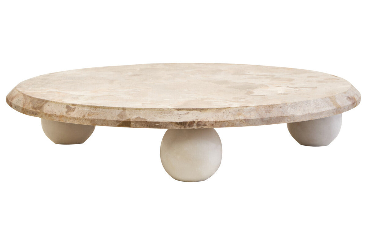 Orsina Santino Chocolate Marble Riser – Sculptural Triple-Ball Base