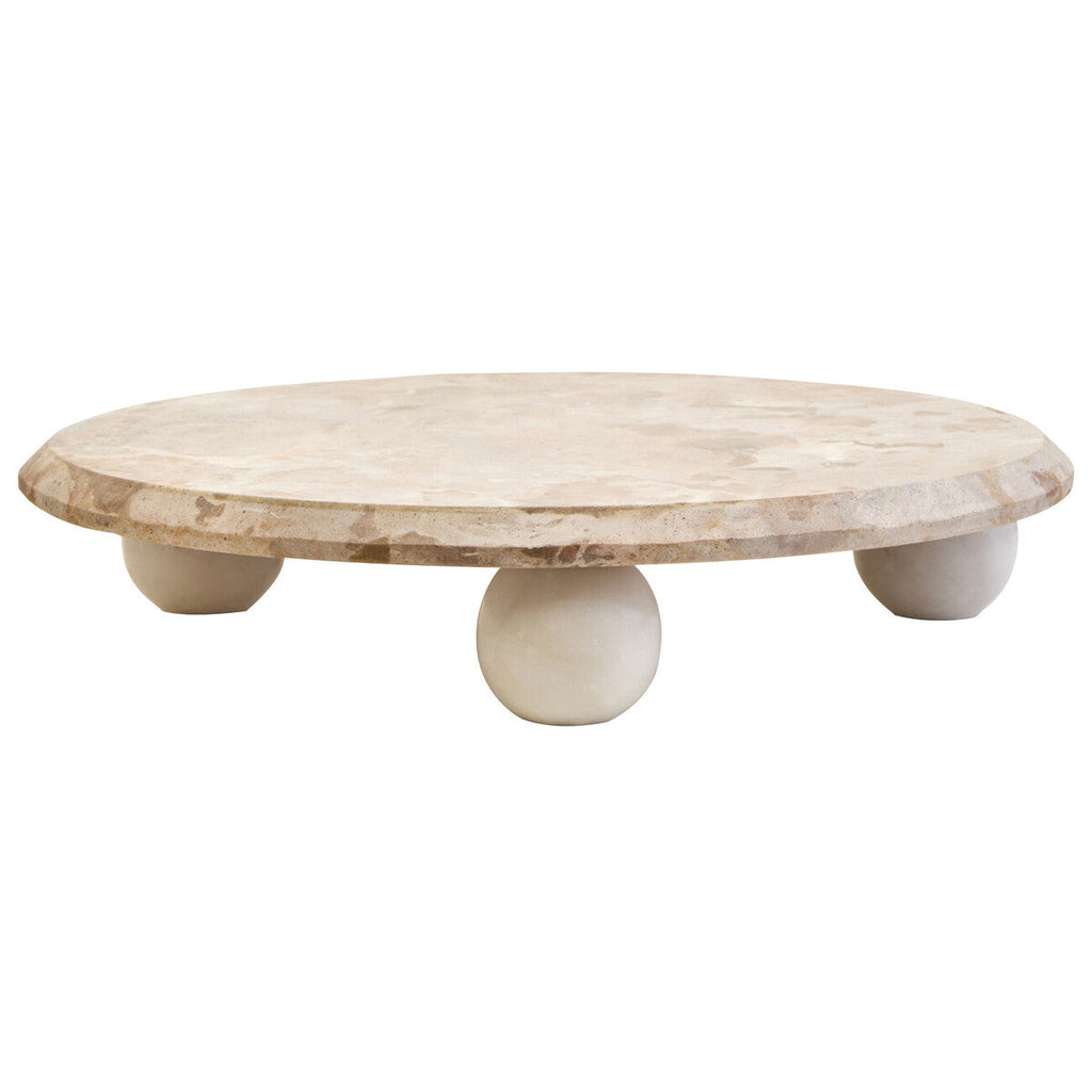 Orsina Santino Chocolate Marble Riser – Sculptural Triple-Ball Base