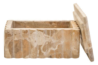 Orsina Chocolate Marble Box – Fluted Rectangular Jewelry Organizer