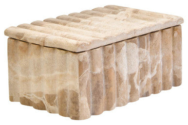 Orsina Chocolate Marble Box – Fluted Rectangular Jewelry Organizer