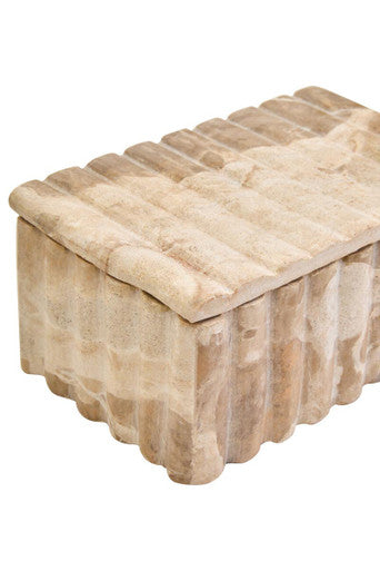 Orsina Chocolate Marble Box – Fluted Rectangular Jewelry Organizer
