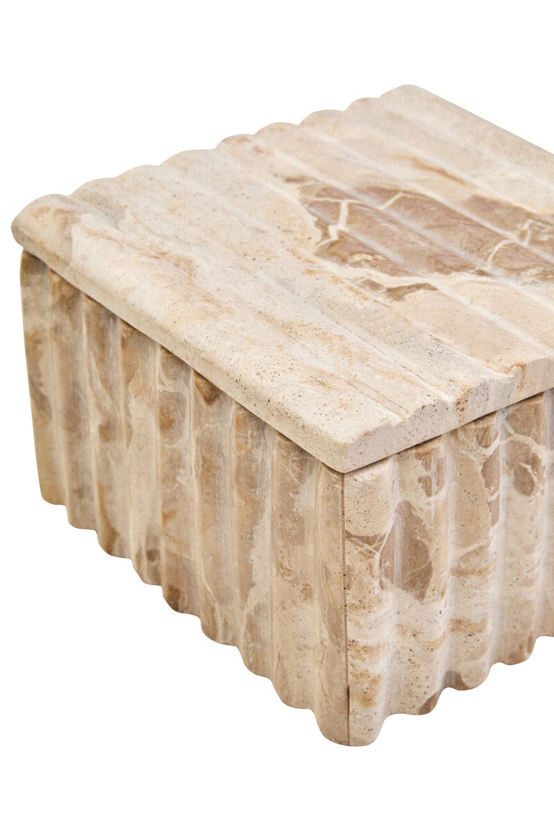 Orsina Santino Chocolate Marble Box – Fluted Square Trinket Storage