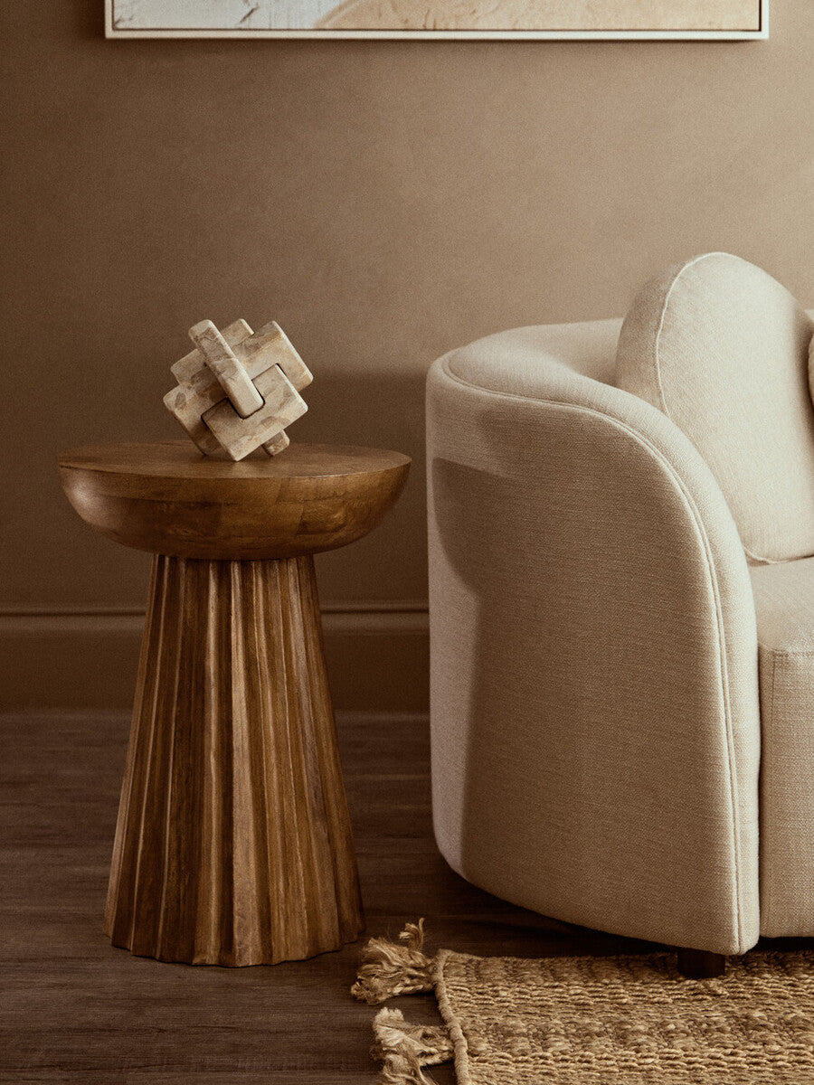 Orsina Santino Chocolate Marble Knot Sculpture | Modern Stone Decor