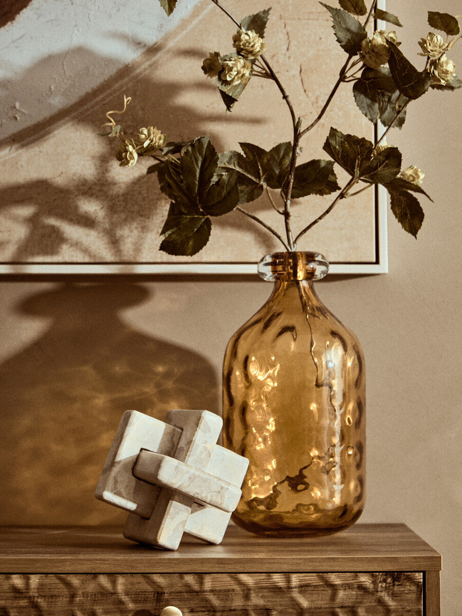 Orsina Santino Chocolate Marble Knot Sculpture | Modern Stone Decor