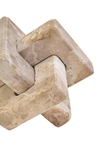 Orsina Santino Chocolate Marble Knot Sculpture | Modern Stone Decor