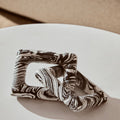Orsina Helsa Black and White Marble Two Link Chain Decorative Sculpture