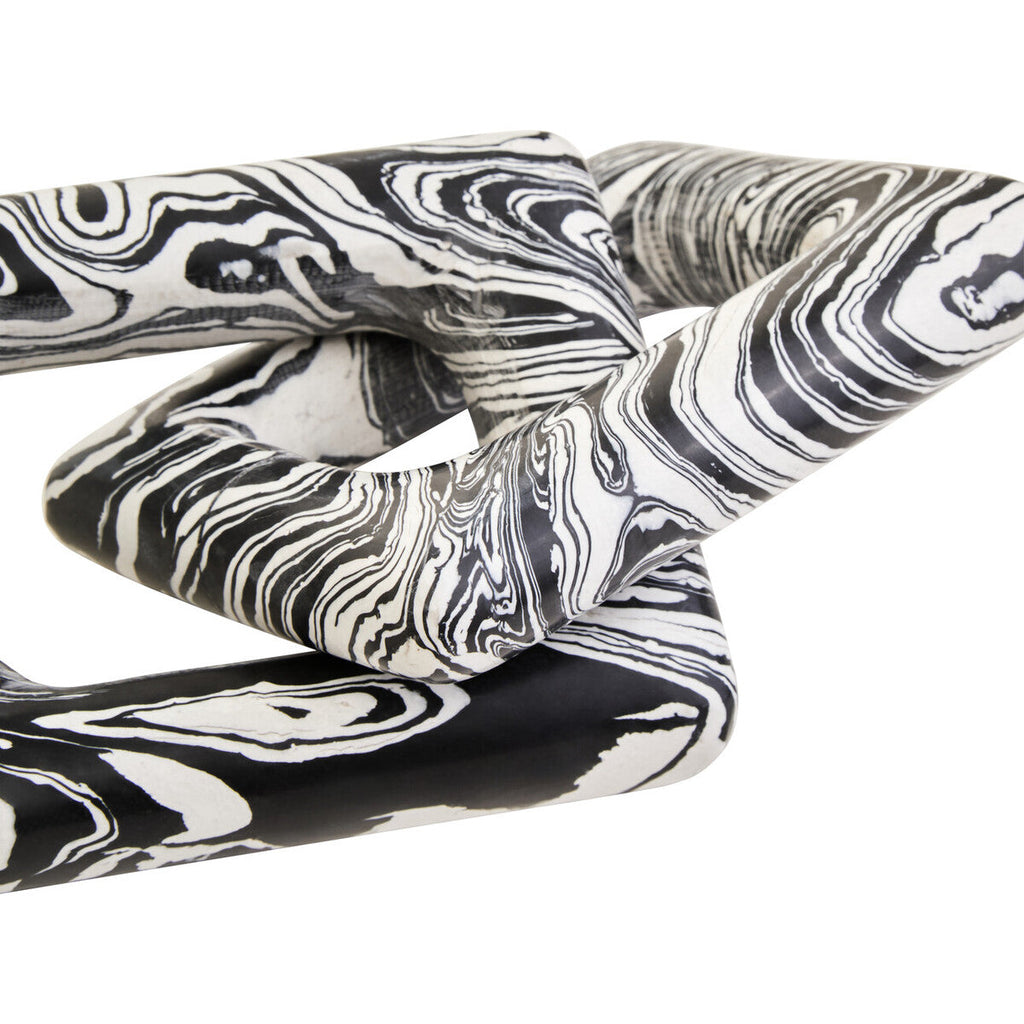 Orsina Helsa Black and White Marble Two Link Chain Decorative Sculpture