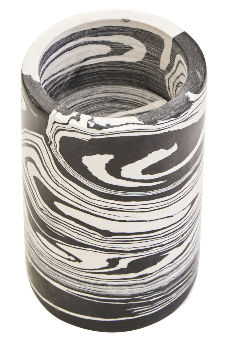 Orsina Helsa Black and White Marble Two-Way Taper and Tealight Holder