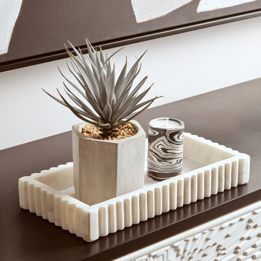 Orsina Helsa Black and White Marble Two-Way Taper and Tealight Holder
