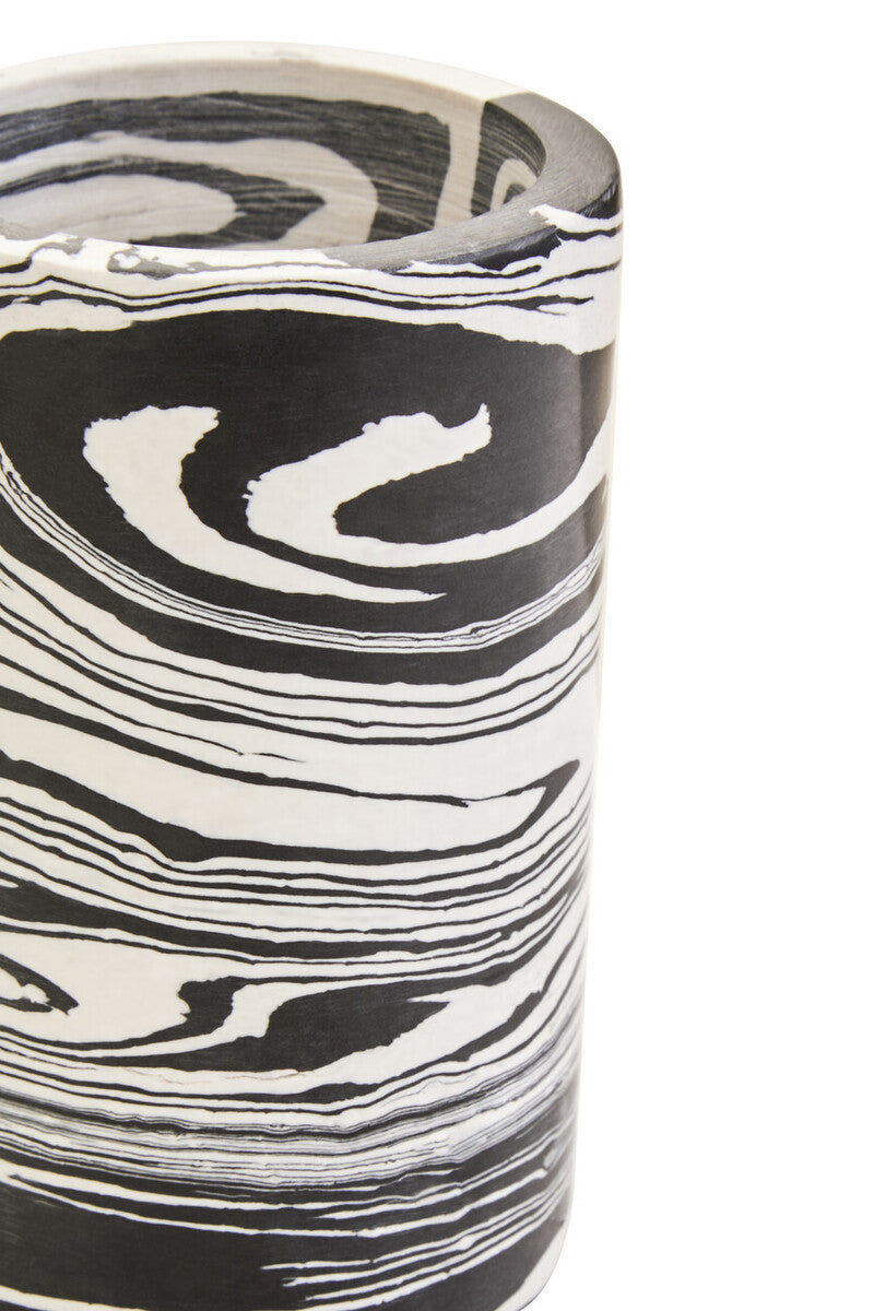 Orsina Helsa Black and White Marble Two-Way Taper and Tealight Holder