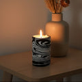 Orsina Helsa Black and White Marble Two-Way Taper and Tealight Holder