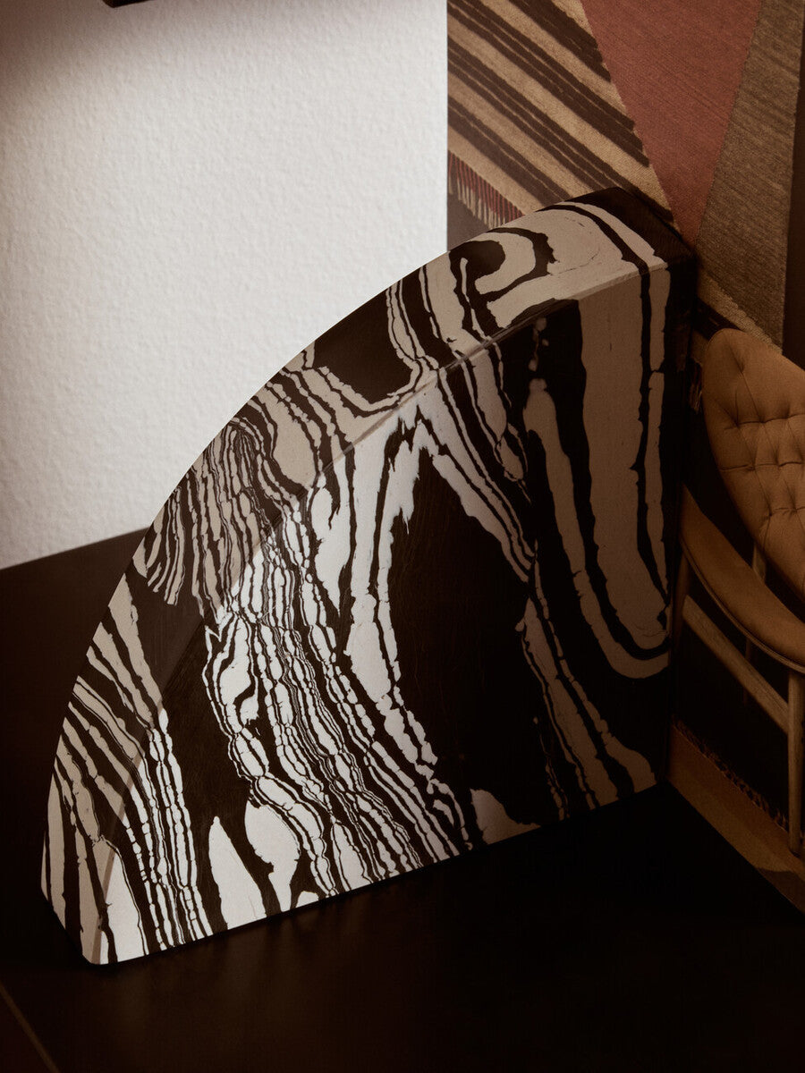 Orsina Helsa Marble Bookends | Black and White Semi-Arch Set of 2
