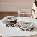 Orsina Helsa Round Marble Coasters – Black and White Stone Set of 4