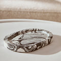 Orsina Helsa Oval Marble Tray – Black and White Modern Vanity Organizer