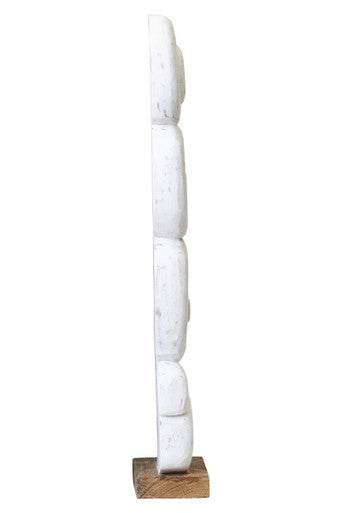 Orsina Fidel Rustic White Mango Wood Ring Sculpture – Farmhouse Decor