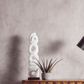 Orsina Fidel Rustic White Mango Wood Ring Sculpture – Farmhouse Decor
