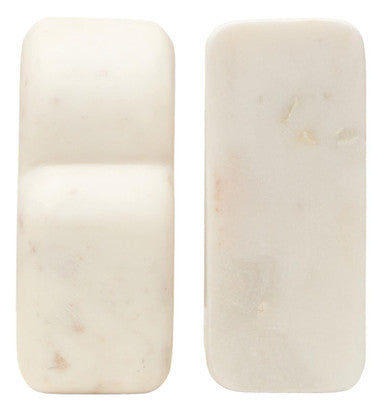 Orsina Savio White Marble Bookends – Set of 2 Modern Stone Book Ends