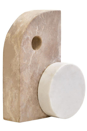 Orsina Santino Chocolate and White Marble Sculpture – Modern Home Decor