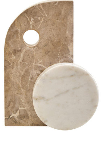 Orsina Santino Chocolate and White Marble Sculpture – Modern Home Decor