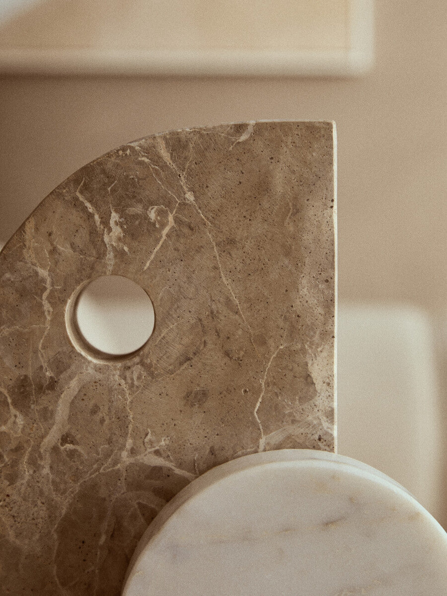 Orsina Santino Chocolate and White Marble Sculpture – Modern Home Decor