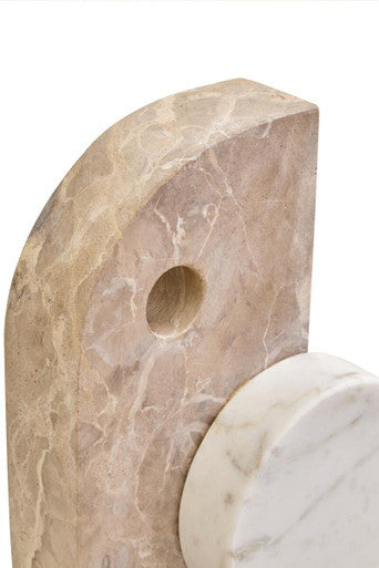 Orsina Santino Chocolate and White Marble Sculpture – Modern Home Decor