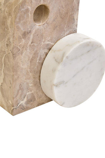 Orsina Santino Chocolate and White Marble Sculpture – Modern Home Decor