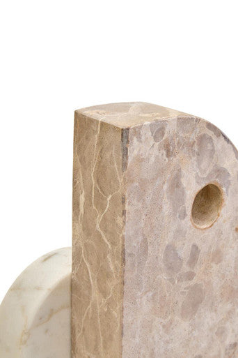 Orsina Santino Chocolate and White Marble Sculpture – Modern Home Decor