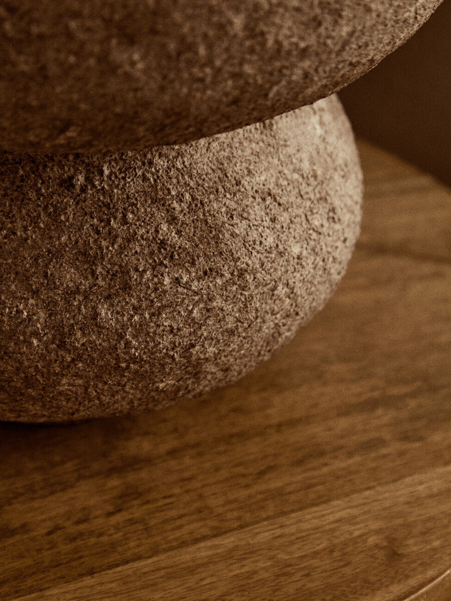 Orsina Sanai Bubble Vase – Cotton Mache and Coco Shell Sculptural Decor