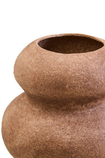 Orsina Sanai Bubble Vase – Cotton Mache and Coco Shell Sculptural Decor