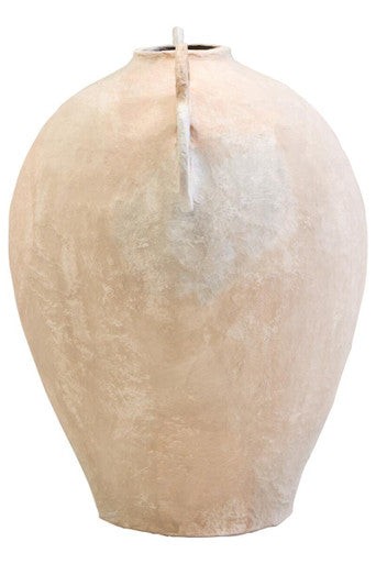 Orsina Sanai Large Cotton Mache Decorative Vase with Ring Handles