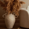 Orsina Sanai Large Cotton Mache Decorative Vase with Ring Handles