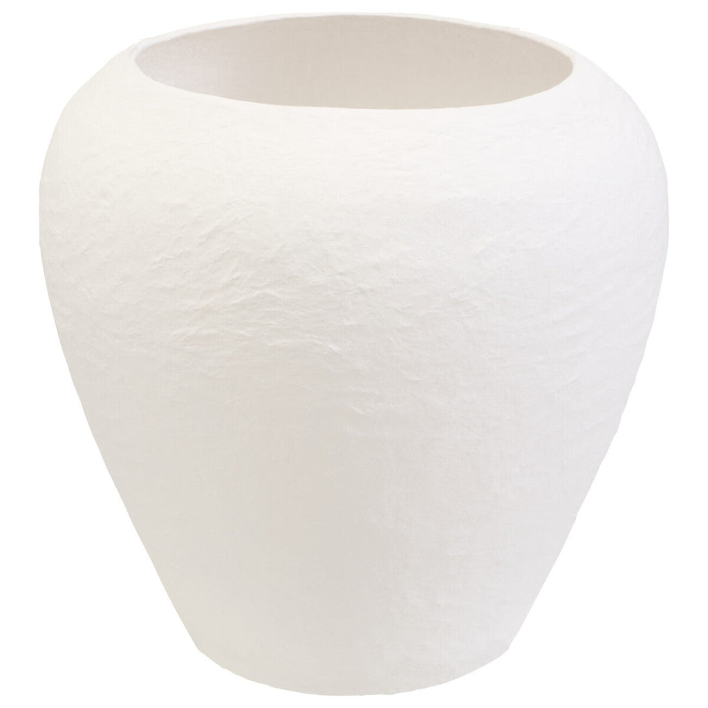 Orsina Sanai Large White Cotton Mache Planter | Modern Indoor Plant Pot