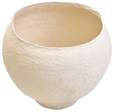 Orsina Sanai Large Beige Cotton Mache Planter – Textured Indoor Pot