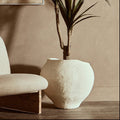 Orsina Sanai Large Beige Cotton Mache Planter – Textured Indoor Pot