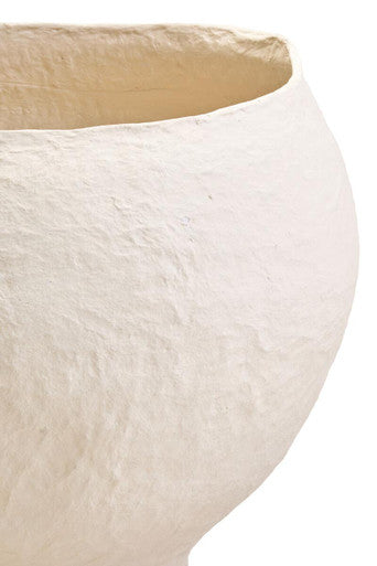 Orsina Sanai Large Beige Cotton Mache Planter – Textured Indoor Pot