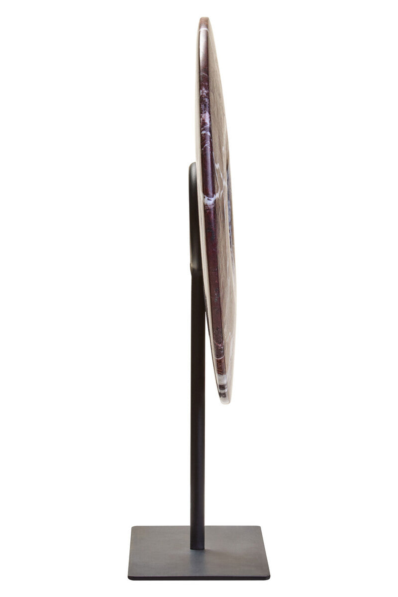 Orsina Salmo Small Red Marble Round Disc Sculpture | 20cm Accent
