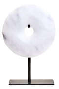 Orsina Zoro Grey Marble Disc Sculpture – 15cm Round Modern Decor