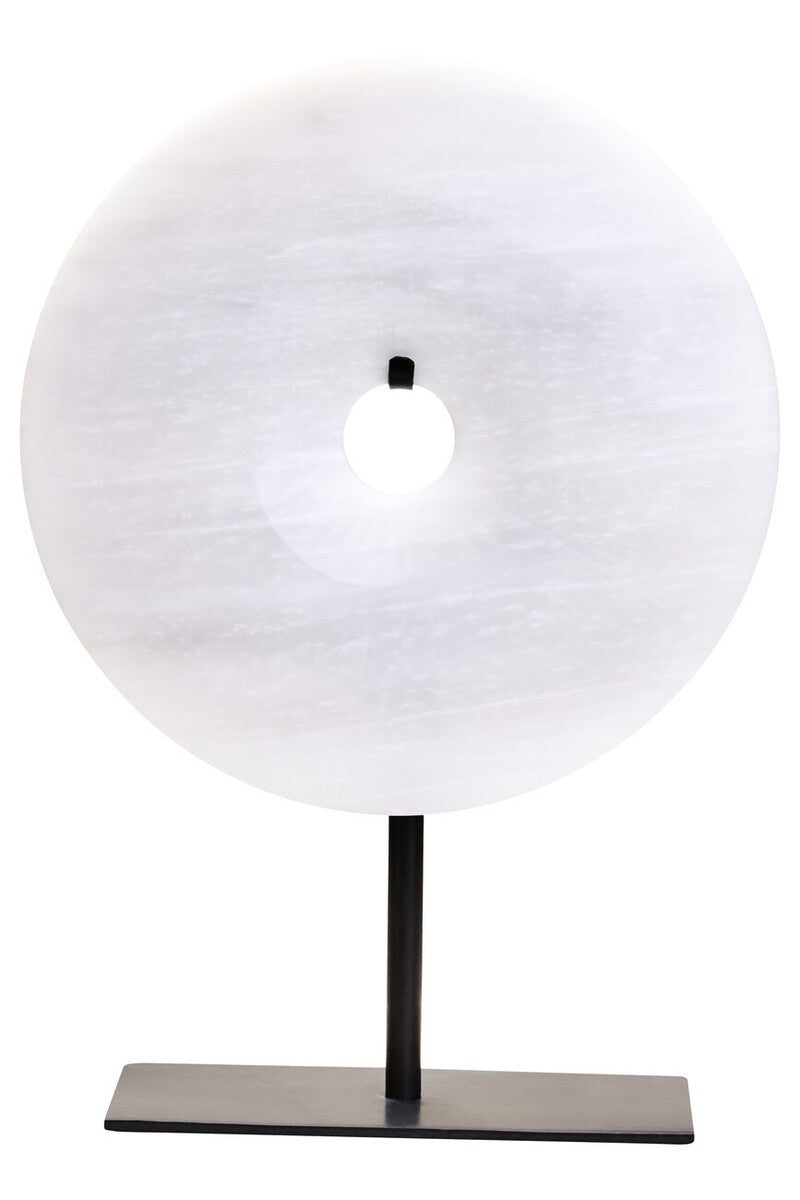 Orsina Zoro Grey Marble Disc Sculpture | 20cm Round Modern Decor