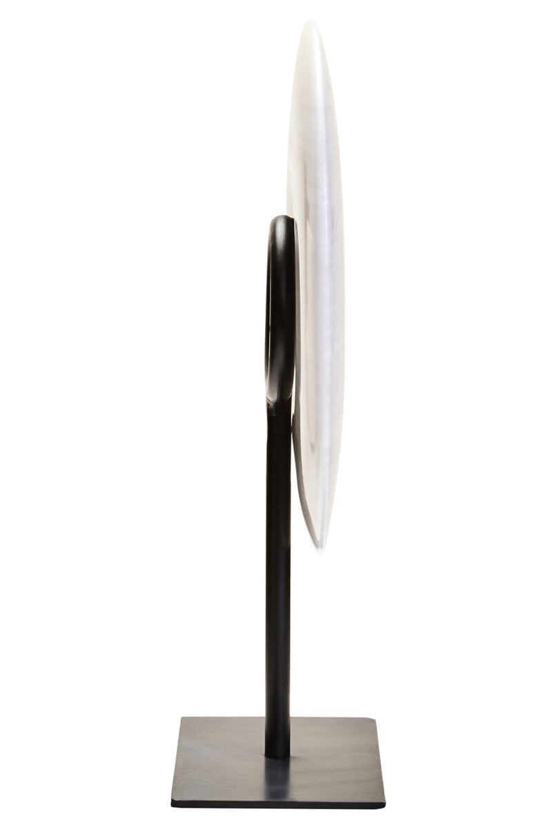 Orsina Zoro Grey Marble Disc Sculpture | 20cm Round Modern Decor