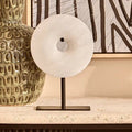 Orsina Zoro Grey Marble Disc Sculpture | 20cm Round Modern Decor