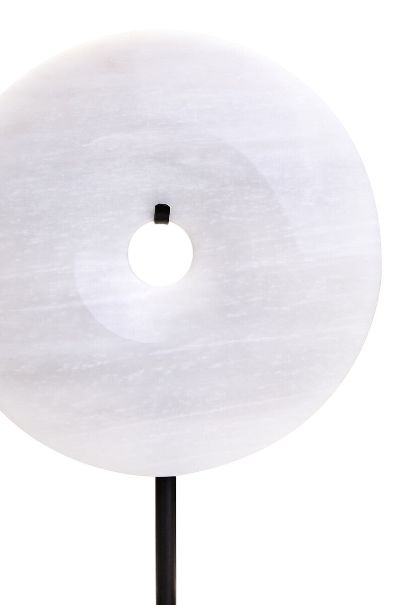 Orsina Zoro Grey Marble Disc Sculpture | 20cm Round Modern Decor