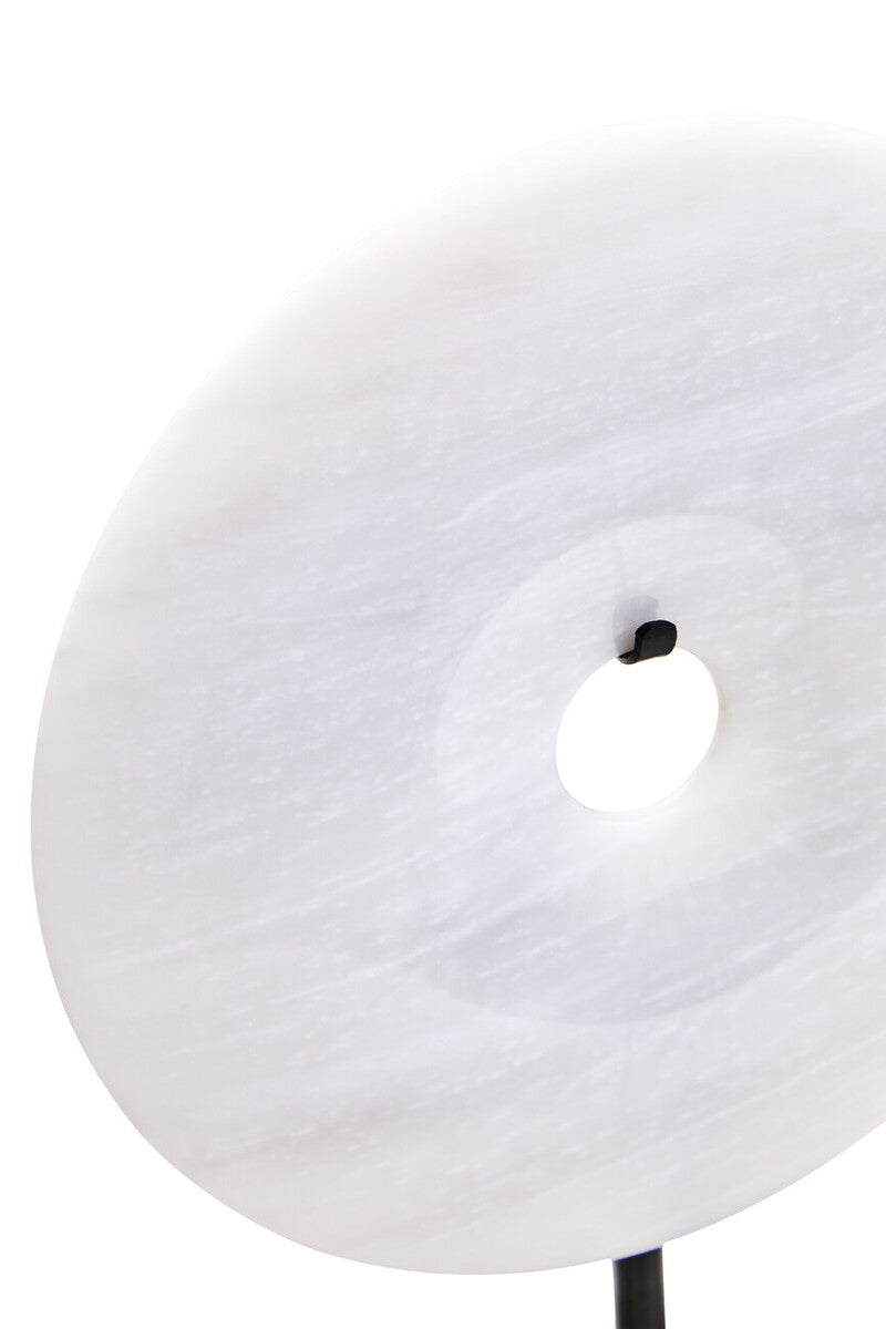 Orsina Zoro Grey Marble Disc Sculpture | 20cm Round Modern Decor